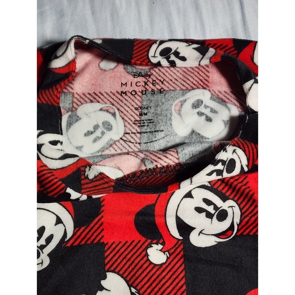 Disney Mickey Mouse Sleepwear Womens Medium Red Plaid Pull Over Long Sleeve NWT - Picture 6 of 16